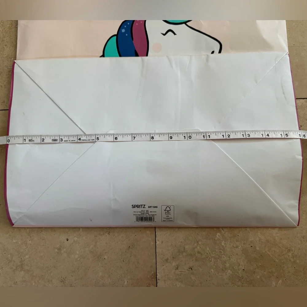Extra large unicorn gift bag pink